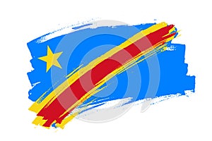 Flag of the Democratic Republic of the Congo brush concept