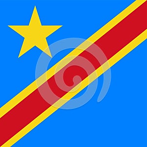Flag of the Democratic Republic of the Congo. Correct RGB colours