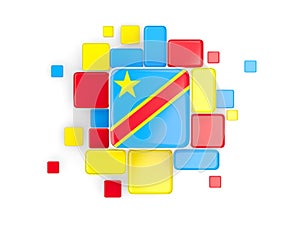 Flag of democratic republic of the congo, mosaic background