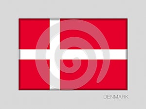 Flag of Denmark. National Ensign Aspect Ratio 2 to 3
