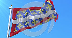 Flag of department of Cher in Centre-Val de Loire region, France. Loop
