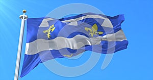 Flag of department of Loiret in the Centre-Val de Loire, France. 3d rendering