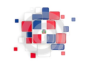 Flag of dominican republic, mosaic background