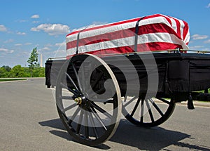 Flag drapped casket