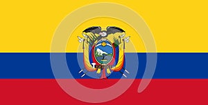 Flag of Ecuador. Ecuadorian flag. Illustration of Ecuadorian national flag