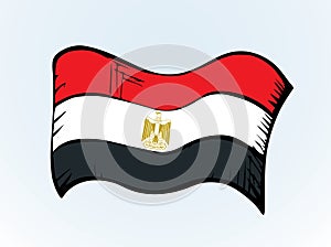 Flag of Egypt. Vector drawing icon