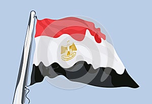 Flag of Egypt. Waving in the wind.