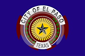 Flag of El Paso in Texas in United States