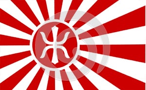 Glossy glass flag of Empire of the Rising Sun photo