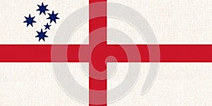 Flag of English Australian Flag on fabric texture. Illustration of Australian symbol.