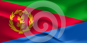 Flag of Eritrea. Eritrean national symbol in official colors. Template icon. Abstract vector background