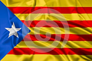 The Flag Estelada of Catalonia Rippled