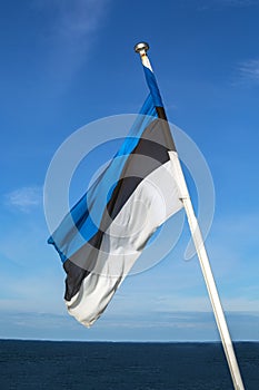 Flag of Estonia flying in the wind