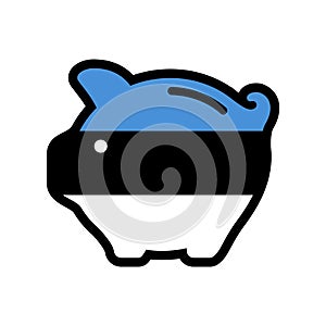 Flag of Estonia, piggy bank icon, vector symbol