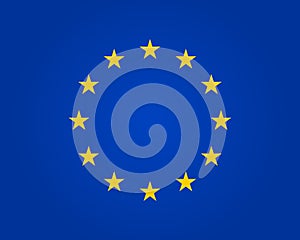 Flag eu. European union. Symbol of europe. Stars in round. Circle icon for schengen. Euro ring of community. Sign of parliament,