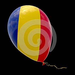 The flag of an EU member state depicted on a balloon. Balloon with the image of the national flag of Austria. 3D rendering,