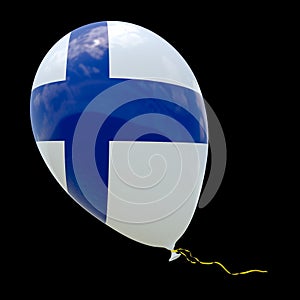 The flag of an EU member state depicted on a balloon. Balloon with the image of the national flag of Austria. 3D rendering,