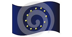 Flag Europe union of Europe twelve yellow stars round symbol of Europe eurozone united board of europe peace countries EPS 10