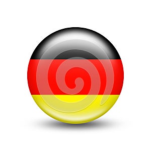 Flag of european country Germany with white shadow