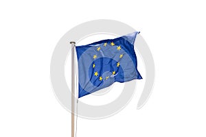 Flag of the European Union isolated on white background.