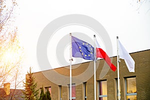 Flag of the European Union of Poland and white