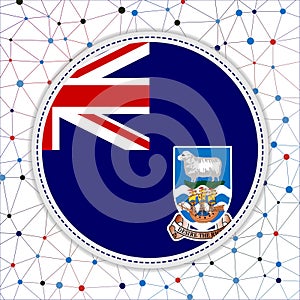 Flag of Falklands with network background.