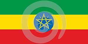 flag of Federal Democratic Republic of Ethiopia. National Ethiopian flag on fabric