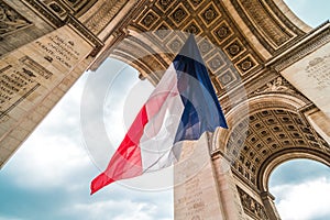 Flag of France at Arc de Triomphe