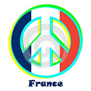 Flag of France as a sign of pacifism