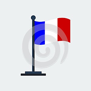 Flag Of France.Flag Stand. Vector Illustration