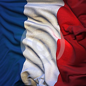 Flag of France, fluttering