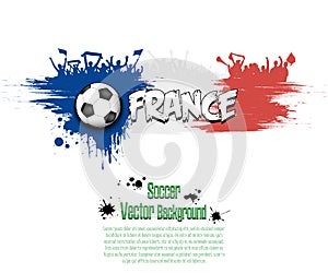 Flag of France and football fans