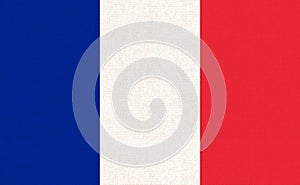 Flag of France. French flag on fabric surface. European country