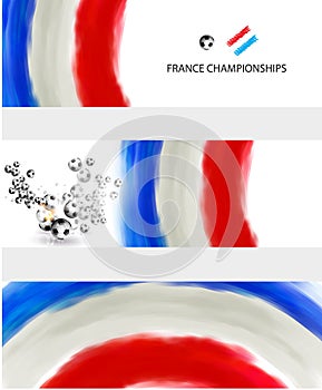 Flag of France soccer with ball