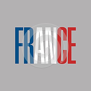 Flag of France typography, French Tricolour. photo