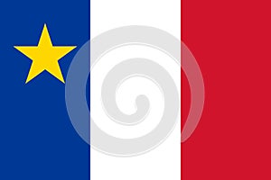 flag of French ancestry Acadians. flag representing ethnic group or culture, regional authorities. no flagpole. Plane layout,