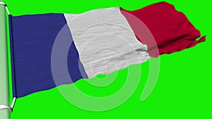 The flag of the French Republics continuously waved with the wind.