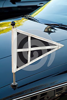 Flag on a funeral car