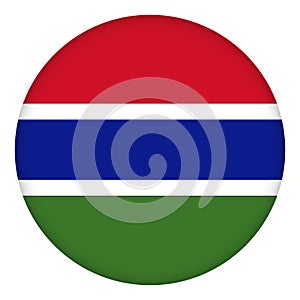 Flag of Gambia round icon, badge or button. Gambian national symbol. Template design, vector illustration