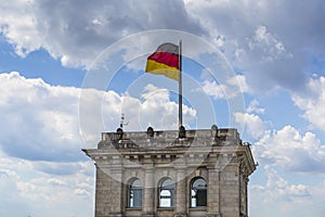 The Flag of Germany blowing in the wind