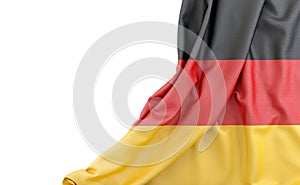 Flag of Germany with empty space on the left. Isolated. 3D Rendering