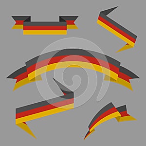 Flag of Germany. Flat ribbons set. Design elements. Vector Illustration.