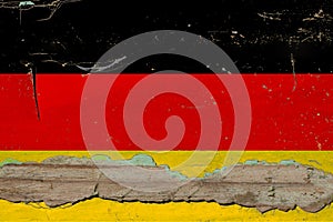 Flag of Germany on old wood.