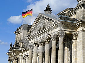 Flag Of Germany On Reichstag Building Berlin