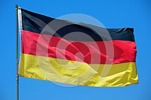 Flag of Germany waving on the wind