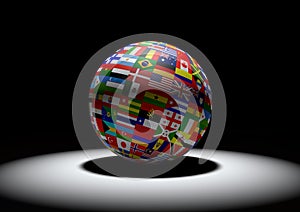 Flag Globe with different country flags