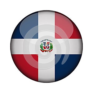 Flag in glossy round button of icon.