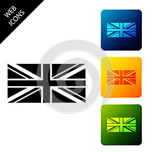 Flag of Great Britain icon isolated. UK flag sign. Official United Kingdom flag sign. British symbol. Set icons colorful