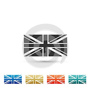 Flag of Great Britain icon isolated on white background. UK flag sign. Official United Kingdom flag sign. British symbol