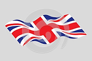 Flag of Great Britain. United Kingdom flag vector. British Flag flowing